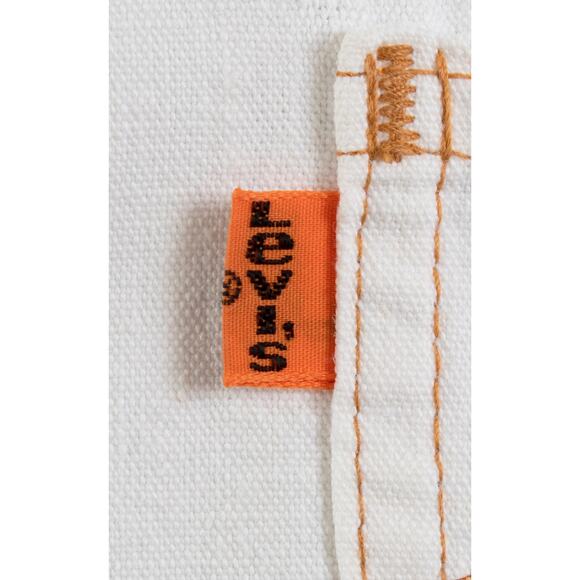 Vintage 1970s Jacket 70s LEVIS Orange Tab White Cotton Denim Hooded Zip Up Boho - Picture 8 of 10